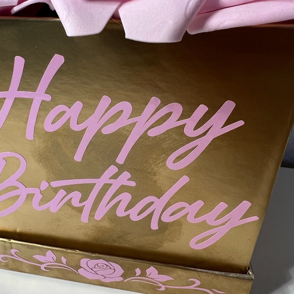 Forever Roses Happy Birthday Gift Present Box Eternal Eternity Gold Pink Floral - Picture 2 of 6